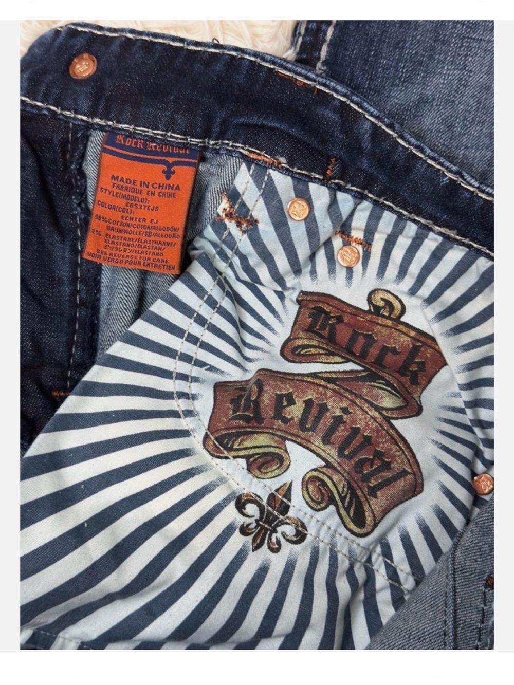 Rock Revival Men’s Denim Blue Jeans Relaxed Straight Echtar Size 36x30 - Picture 12 of 16